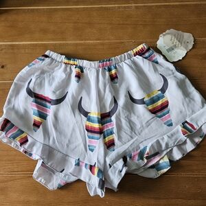 NWT -  Womens Altar'd State Longhorn Print Lounge Sleep Shorts Size Small